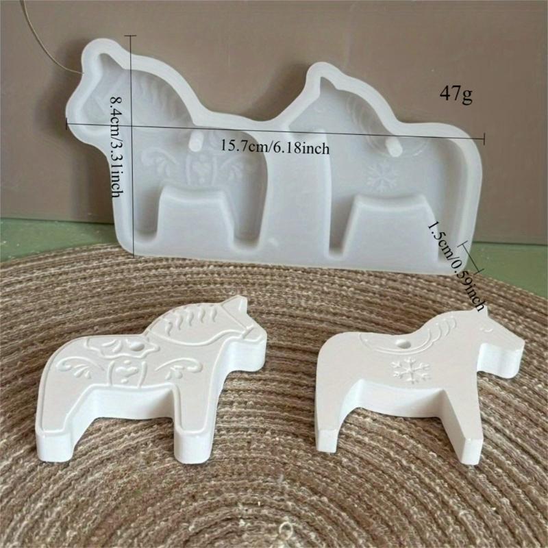 Lebensmittelechtes Silikon Weihnachts-Dalapferd-Form für DIY Kerze Resin Art Feiertagsdekorationen