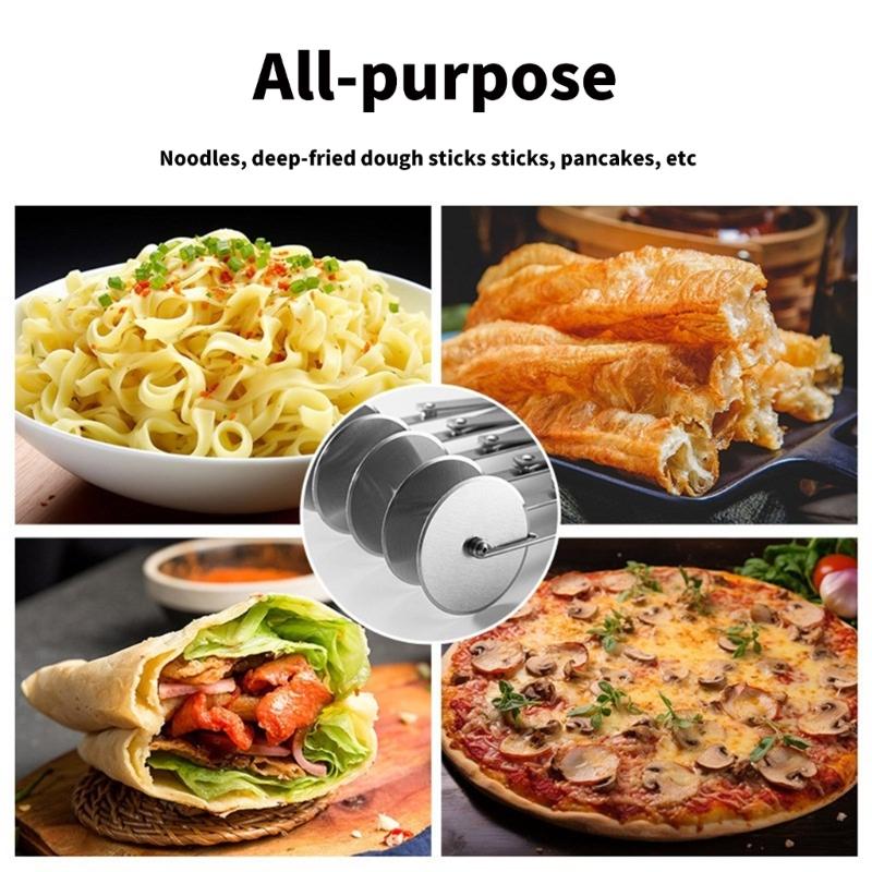 Pizzaschneider mit Rad-Designs Ergonomischer Edelstahl-Pizzaschneider Radschneider für schnelles Schneiden