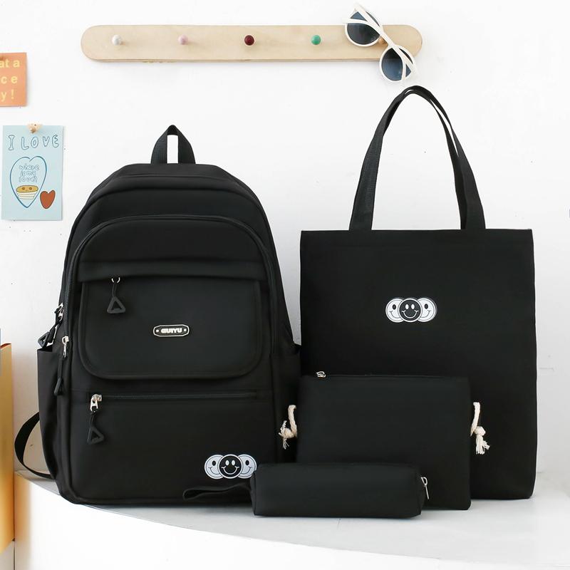 Four-Piece Backpack Set Junior High School Student Schoolbag Women Campus Backpack Large Capacity Backpack