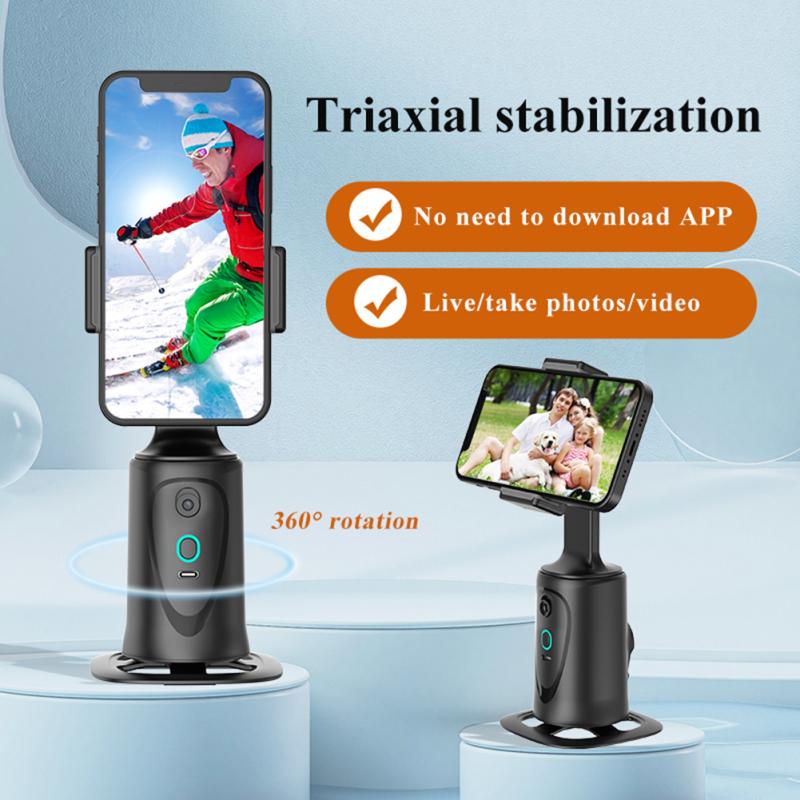 

Q9 Автоматическое крепление для отслеживания лица, вращение на 360 градусов, крепление для лицевой дорожки, перезаряжаемый держатель для отслеживания с пультом дистанционного управления для потокового видео Vlog в реальном времени