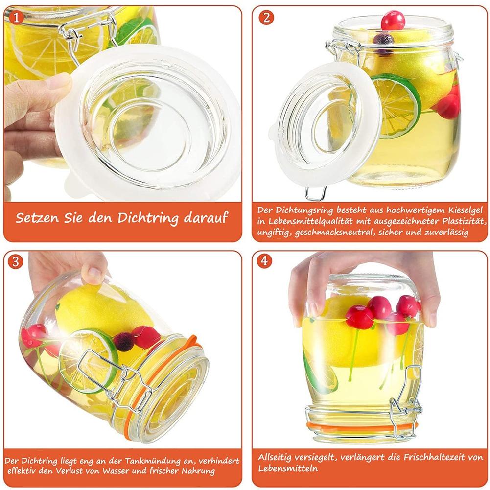 Küchenglas Dichtring Ersatzdichtung 10 Stück Küchenzubehör Ringe Gummi