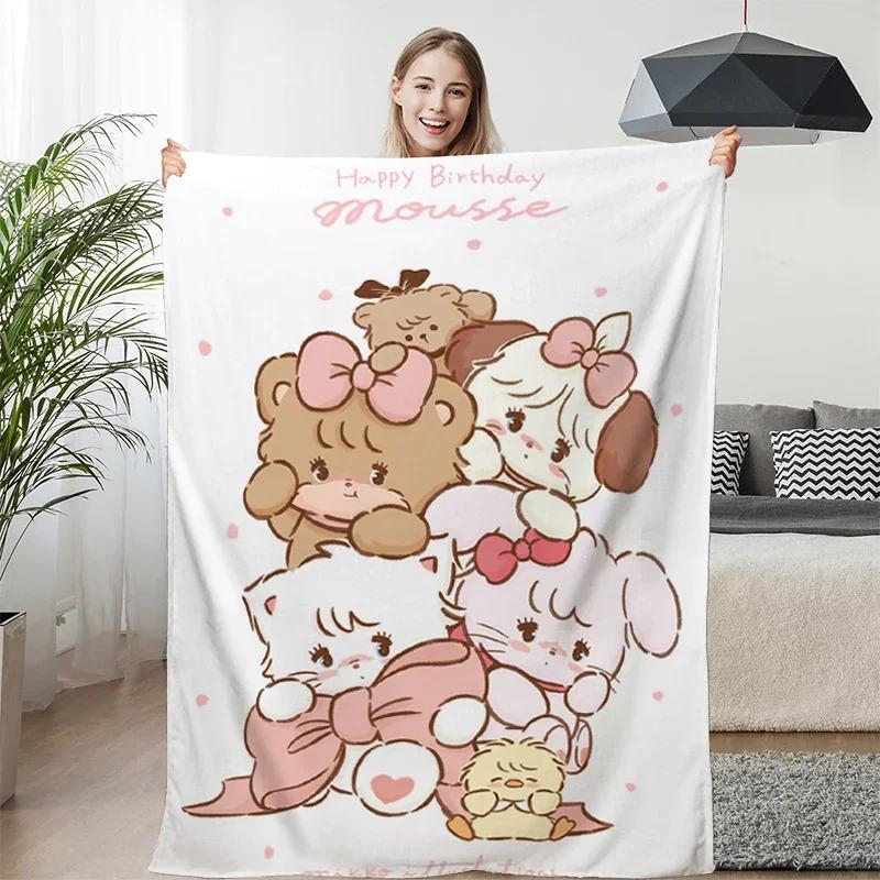 Fleece Blanket Sofa M-Mikkos Cute Warm Knee Bed Camping Custom Nap Fluffy Soft Blankets for Winter King Size Microfiber Bedding