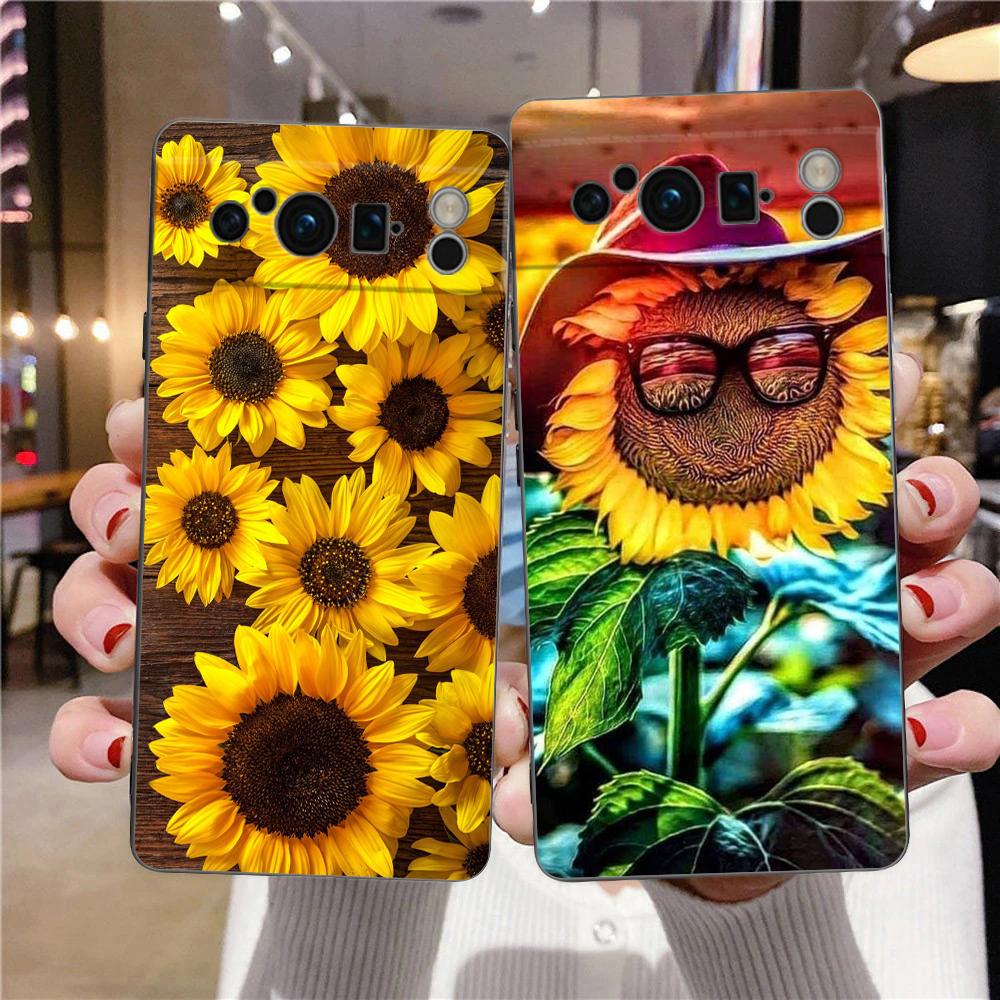 Summer Daisy Sunflower Floral Flower Phone Case for Google Pixel 8 7 6 7A 6A Pro 5G Shockproof Silicone 9 Pro XL 8 Pro 5G Shell