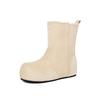 Retro soft leather Birkenstock boots, velvet flat-bottomed short boots, warm Martin boots, autumn and winter new soft-soled wide boots