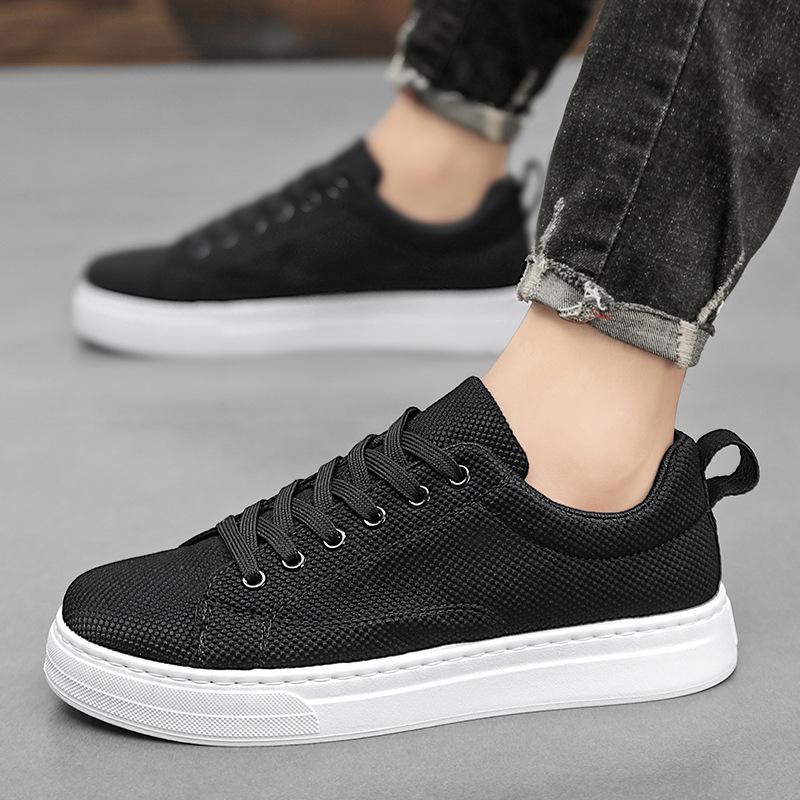 Autumn Breathable Men's Canvas Shoes Tide Shoes Green Board Shoes Men's Fashion Leisure Single Shoes Comfortable Breathable Resistant Walking Shoes