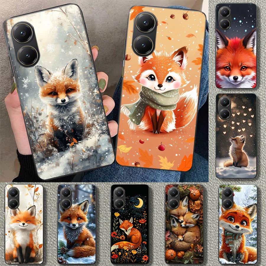 Animal Fox Phone Case Cover for Xiaomi Poco X6 X5 X7 Pro F7 Ultra Redmi 15C 15 13C 13 12C 12 10C 10 10A 9C 9A 9T 9 Coque Poco X6
