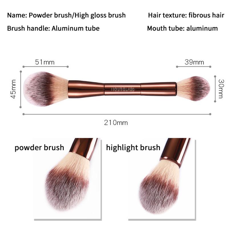 1Pcs Double Round Head Powder Brush Makeup Brush Soft And Skin-Friendly Fiber Hair  Design Face Brush