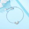 925 Silver Butterfly Moon Star Stone Bracelet Minimalist Jewelry