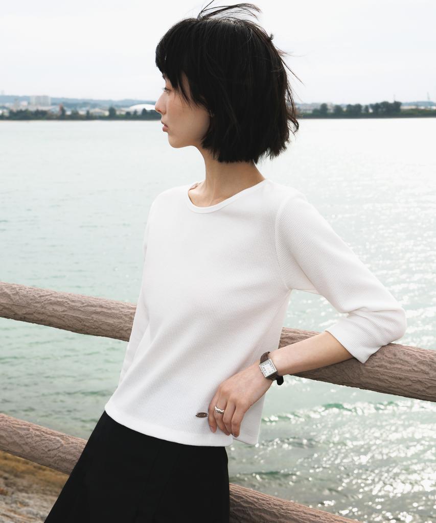 DEHEVE Basic Waffle T-Shirt [Ivory]