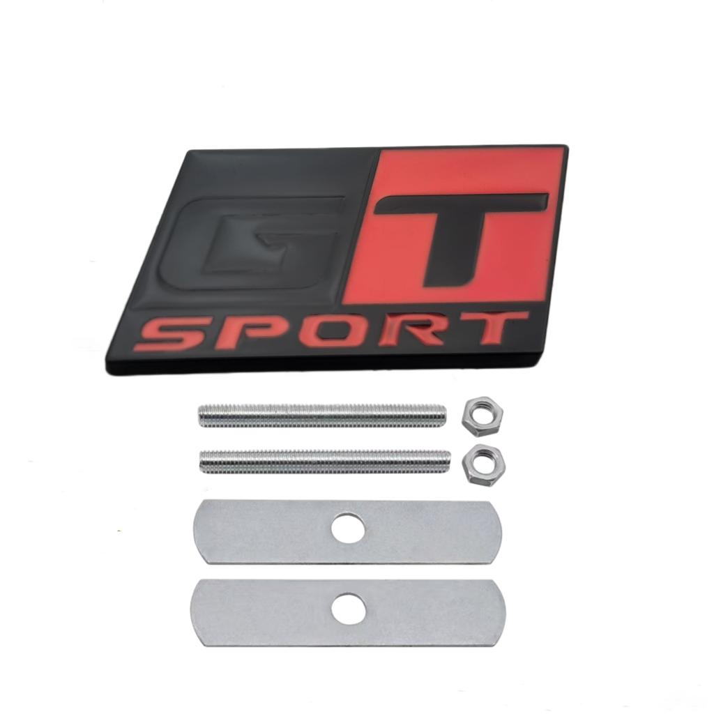 1pc 3D Metal GT SPORT Logo Car Front Grille Badge Sider Fender Rear Trunk Emblem Sticker for Car Body Stying Decoration Accessories