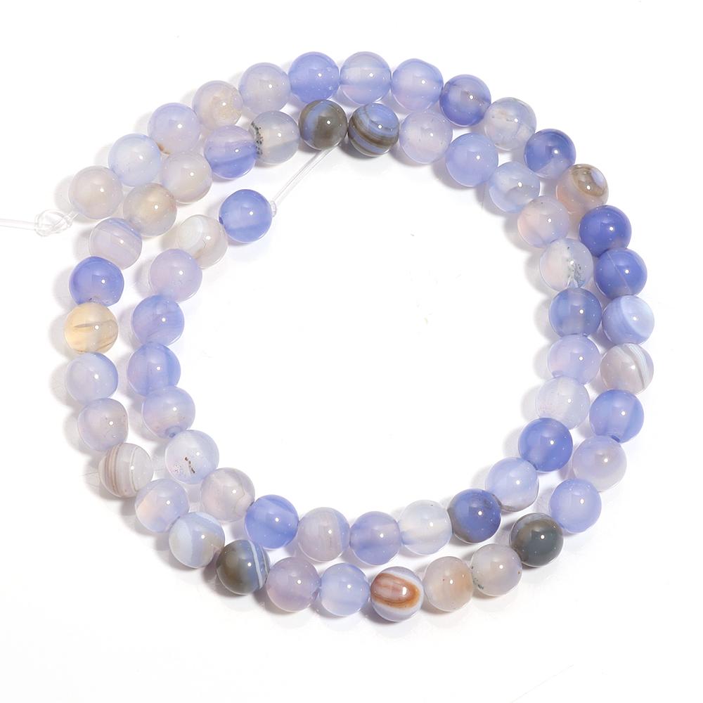 

Natural Agates Stone Beads 6/8/10mm Sky Blue Round Loose Spacer Beads For Jewelry Making DIY Crafts Bracelets Necklace Supplies