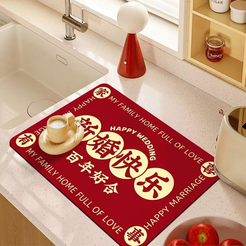 Kitchen Countertop Drain Mat High Appearance Level Absorbent Washing Dishes Dishes Dishes Chopsticks Sink Faucet Bar Table Mat