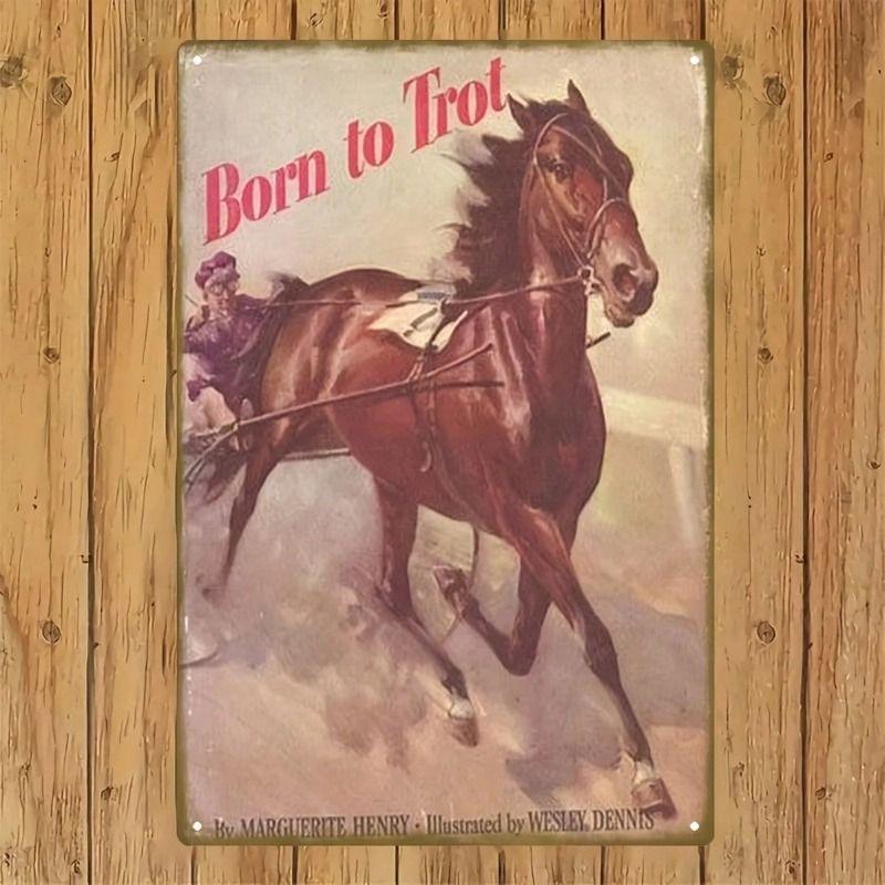 

Vintage Running Horse Metal Poster, Handmade Wall Art for Home Interior