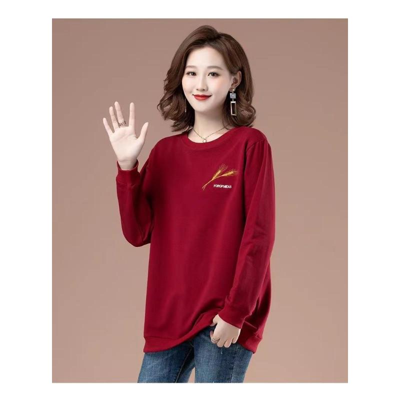 Autumn Winter New Sweatshirts Women Loose Thin Middle-aged Mothers Foreign Korean Casual Tops