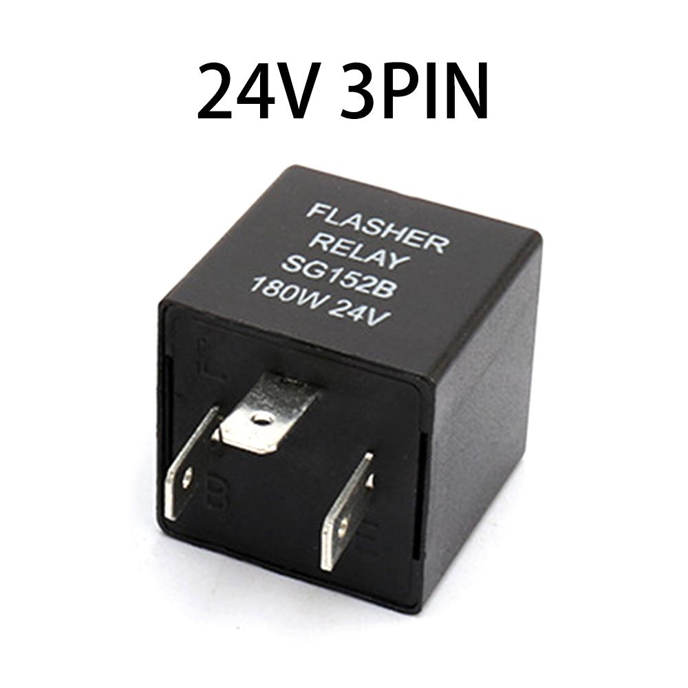 Car Flashing Relay 3-Pin Normally Open Relay  DC 12V 24V Auto Motorcycle Steering Relay Car Turn Signal Switch with Base