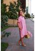 2022 European & American Style Cotton Linen Shirt Dress with Pockets and Buttons