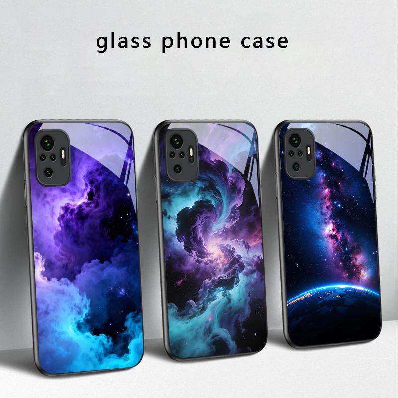 Heißes Orange-Gold-Farbe Für Redmi Note 14 Pro+ 13 Pro 8 9 9S 12S 10 Pro 11 12 13C 14C A3 12 13 K60 Ultra Schwarzes Glas Handyhülle