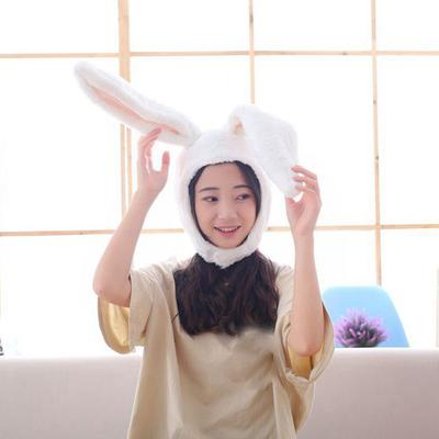Bunny Ears Hat Bunny Hood Hat With Earflaps Halloween Party Cosplay Women Girls Long Cap Plush Rabbit Ears Hat