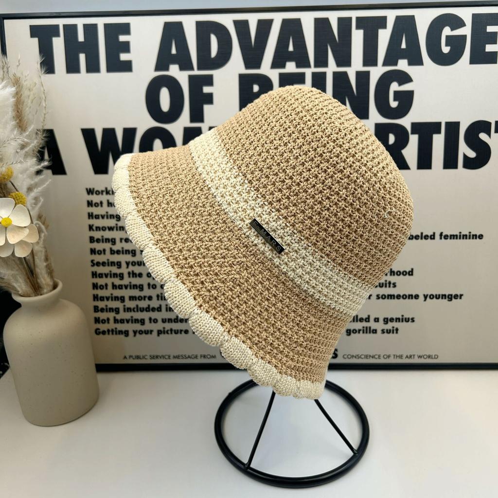 Hollow Basin Hat Multi-colored Female Comfortable Breathable Face Small Fashion Simple Versatile Foldable Knitted Bucket Hat