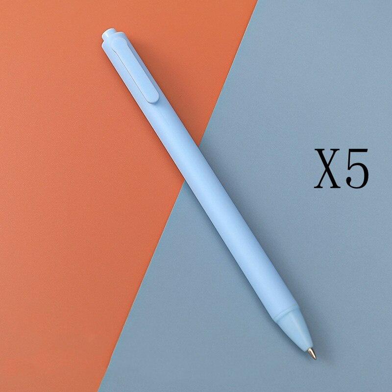 

5 шт. 0,5 мм макаруны цветные черные студенческие экзаменационные наконечники цветные нейтральные ручки канцелярские принадлежности для студентов новые Blue чёрный