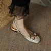 Baotou weiche Ledersandalen Damen Pferde-Schnalle Sommer Neu Retro Französische flache Schuhe Fee Einzelne Schuhe
