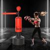 155-205 cm 3v1 Samostatný stojan na boxovací pytel, Boxerský rychlostní trenér s otočným flexibilním ramenem, Rychlostní míč, Plnitelná základna, Červený