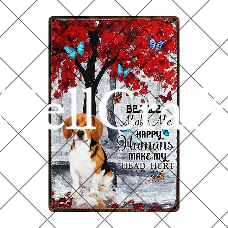 [ Wellcraft ]  Beagle Dog Are My Friend Beer Coffee Bath Shop Art Metal Tin Sign Wall  Poster Iron Painting Pub D-12 20*30 CM