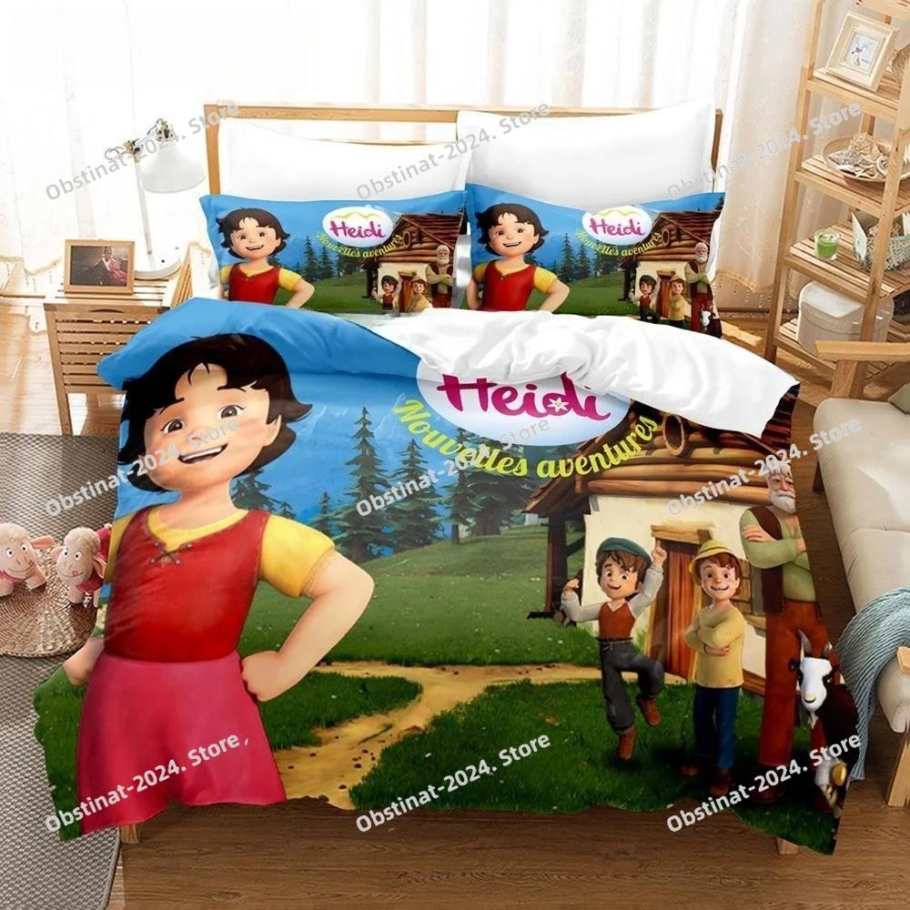 3D Print Anime Heidi, Girl of the Alps Beding Set Single Twin Ful Quen King-Sized Dimensionsd Dimensions Bed Linen Set Adult People Kid Bedrom Duvet