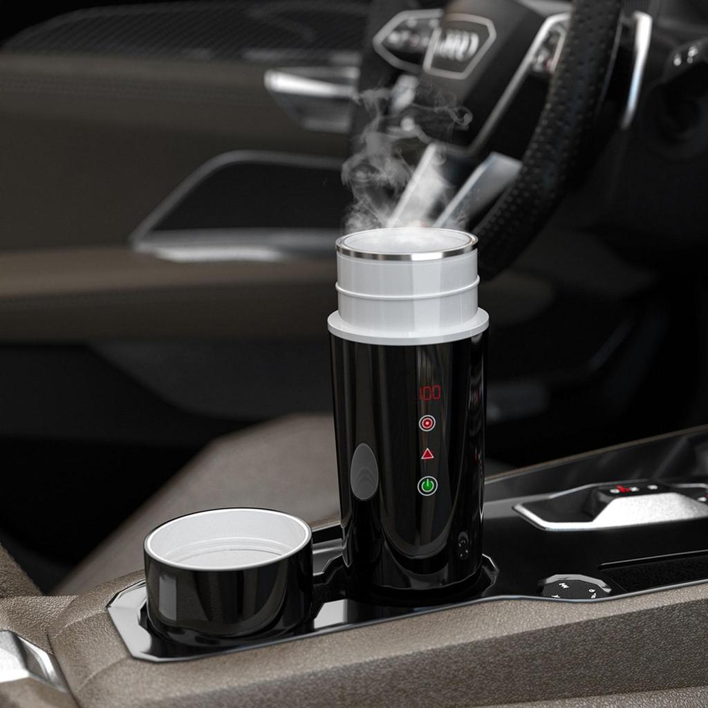 Compact Travel Car Kettle with Automatic Mixing & Overload Protection Electric Car Boiler Easy to Use for Hot Beverages