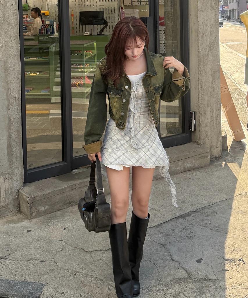 MIXXO See-Through Check Layered Dress_Miwowg501G
