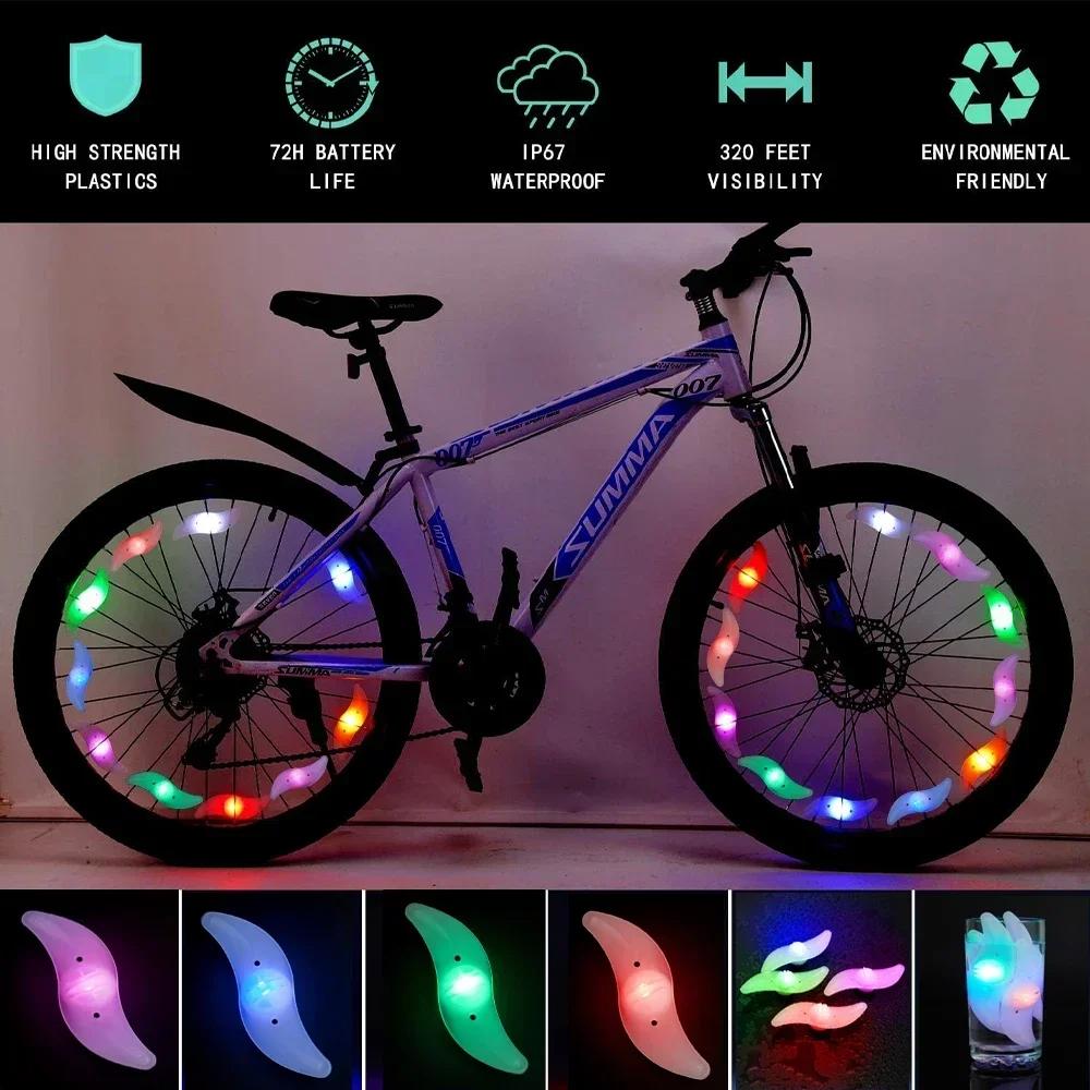 Bike Wheel Spoke Light Tire Lights 3 Modes LED Sweat-proof Bike Safety Warning Easy To Install Bicycle Accessories