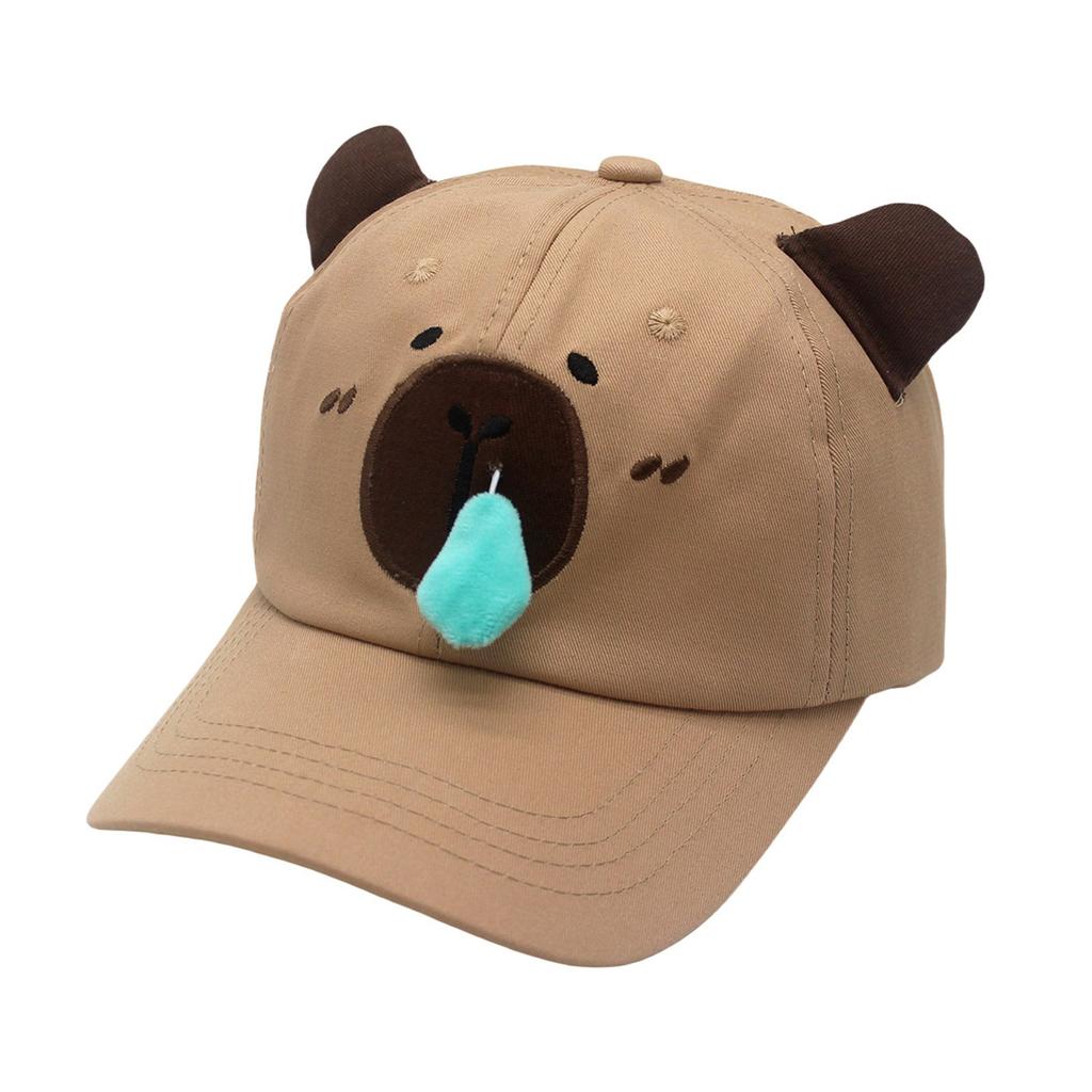 Embroidery Capybara Baseball Cap Breathable Long Brims Hat for Sun Protections Unisex Golf Cap for Adult Unisex