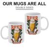 1pc 11oz Double-Sided Printed Mug for Beer Enthusiasts, Durable, Clean Ceramic Cup
