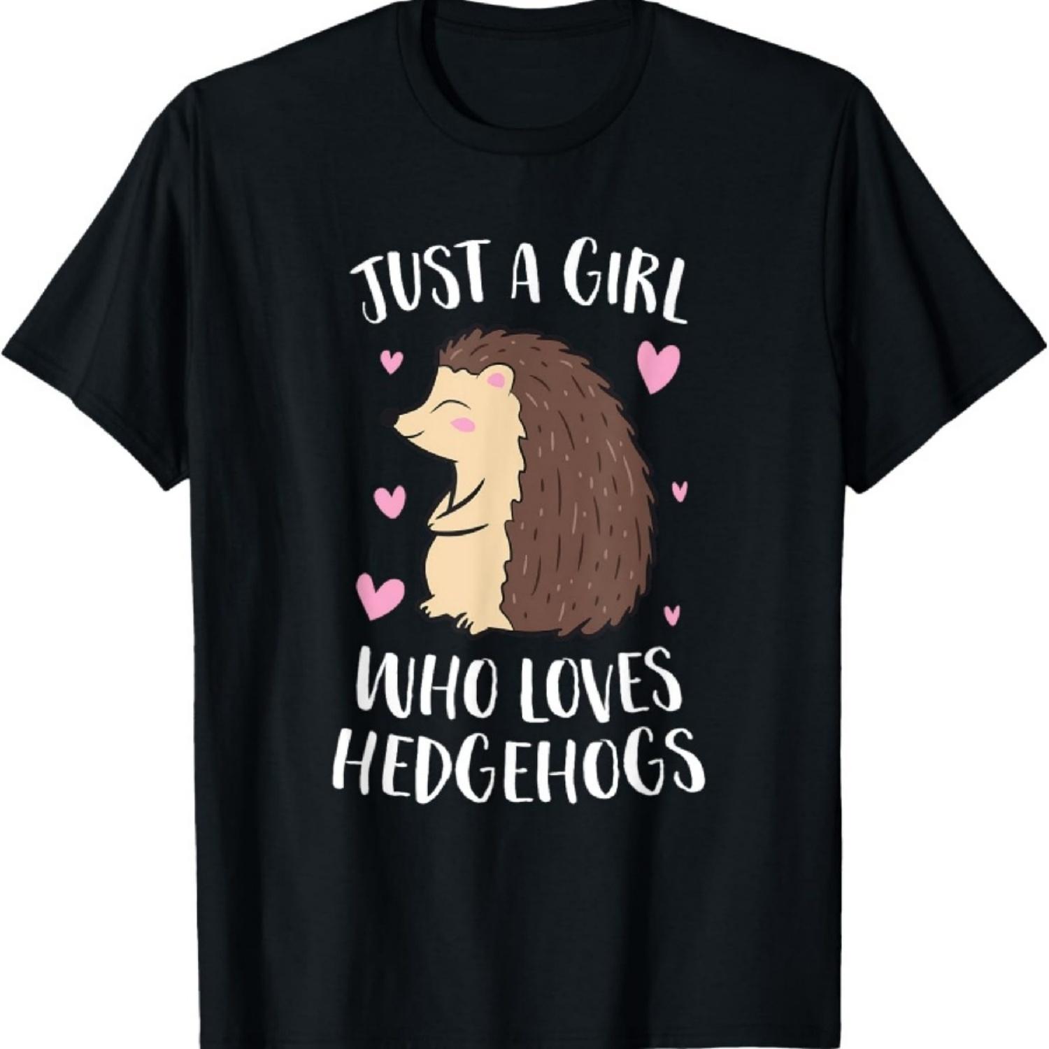 

Just a Girl Who Loves Hedgehogs Cute Hedgehog Girl T-Shirt XXXXXL чёрный