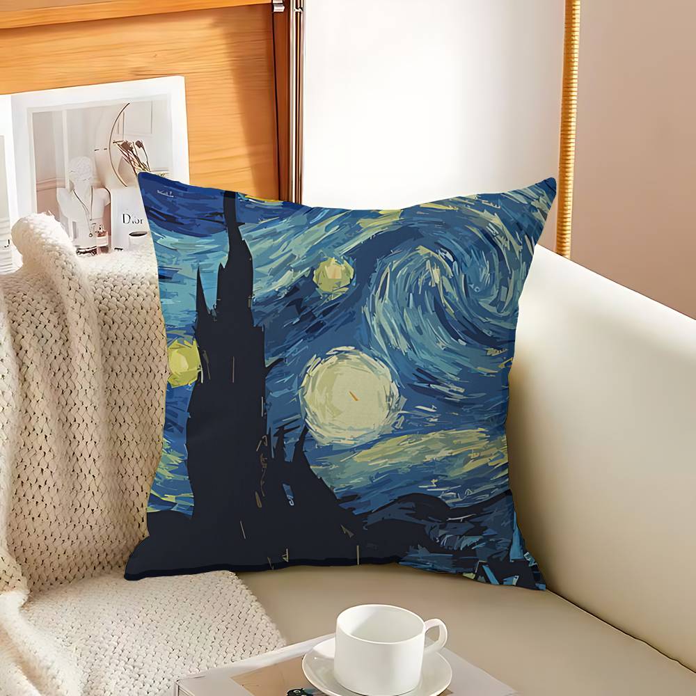 Van Gogh Starry Sky Art Personalized picture text home decorative pillows Household Gifts 45x45cm