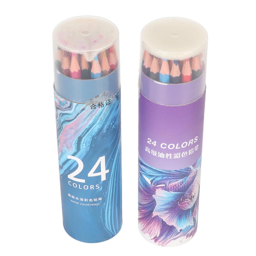 48Pcs Colored Pencils Water Soluble Oil Based Hex Vibrant Presharpened Sketch Pencils for Coloring S
