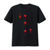 Drei Herz Karten Spiel Halloween Poker T-Shirt Vintage Streetwear Grafik Atmungsaktiv Mode