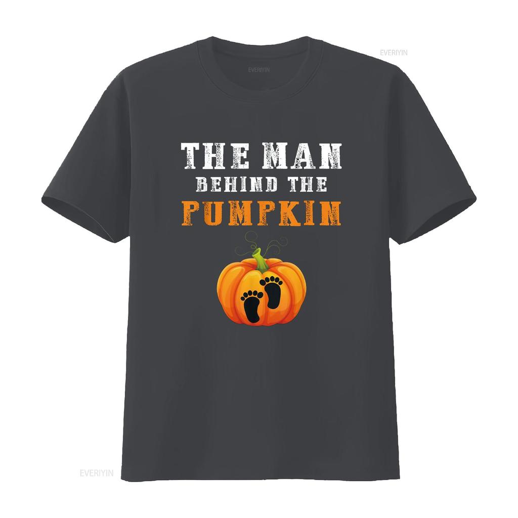 The Man Behind Pumpkin Halloween Father To Be T Shirt vintage Washed Breathable Casual graphic Top For Everyday Wear
