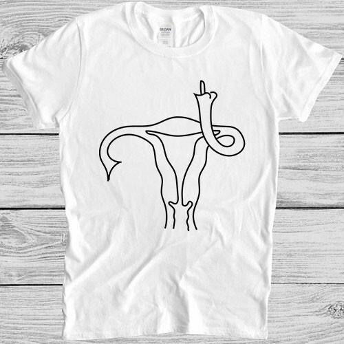 Uterus Finger Feminist Unisexs Rights Equal Abortion Protest Gift T Shirt 4032 S