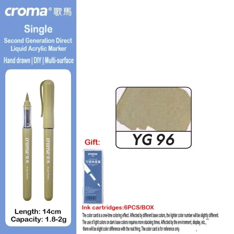 Croma 160/1 Farben Nachfüllbares Direktflüssig-Acrylmarker-Set mit Weicher Spitze, Waschbarer Aquarellpinsel Schulausstattung