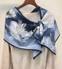 New! Silk Silk Double Crepe Spring And Summer Lotus Flower Language Long Silk Scarf Female Mulberry Silk Streamer Scarf