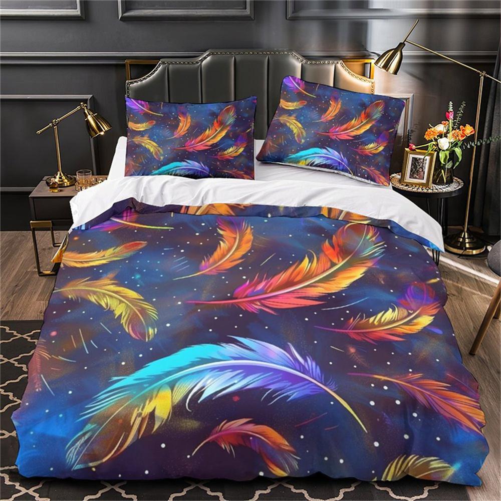 3D Digitaldruck Bettwäsche-Set, 2/3-teiliges Set, Weicher Polyesterstoff, Maschinenwaschbar Reißverschluss Verschiedene Designs und Themen