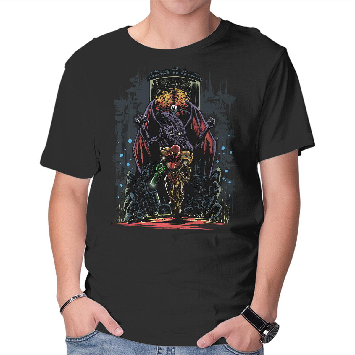 Unisex Crew Neck T-Shirt Painting Of The Bounty Hunter Graphic Short Sleeve Casual Tee L