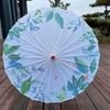 1PC Printed Photograph Props Long-handle Vintage Silk Umbrella for Hanfu Accessories Umbrella Parasol Colorful Oiled Paper