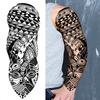 1 Blatt Stammestotem Vollarm Temporäre Tattoos Für Frauen Männer Fake Ärmel Maori Tattoo Aufkleber Körperkunst Zeichnung Oberschenkel Bein Groß