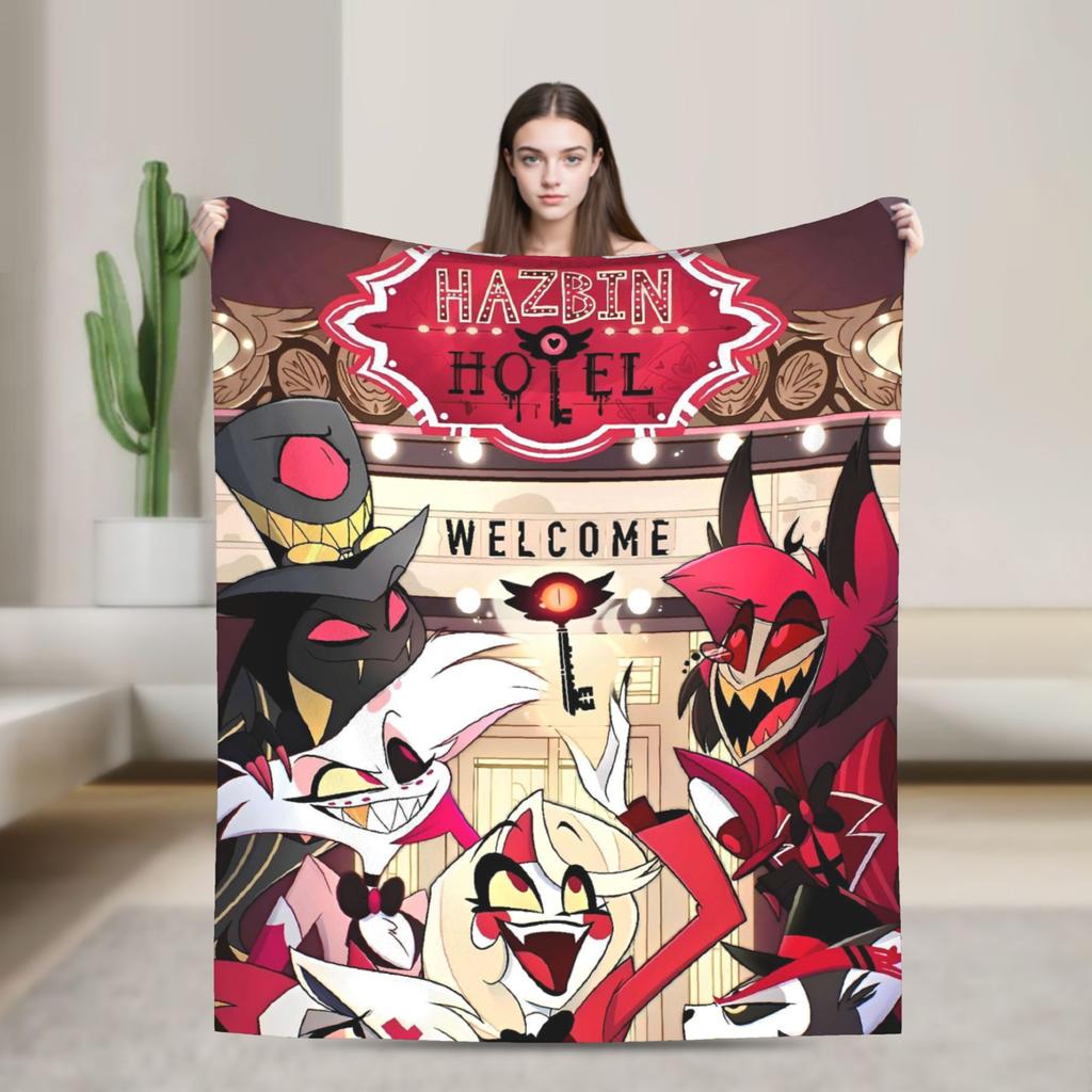 VOX H-Hazbin Hotel Alastor Game Flannel Blankets Super Soft Throw Blanket for Home Decor Office Print Bedspread Sofa Bed Cover