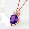 POMOiii Luxury Necklaces For Women  Purple Zircon Anniversary Engagement Jewelry