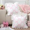 BUYNOW 1pc 2pcs/set Pink Bow White Lace Pillowcase Cute College Style Bow Pillow Decor GirlsApartment Bedroom Bed Sofa Decor