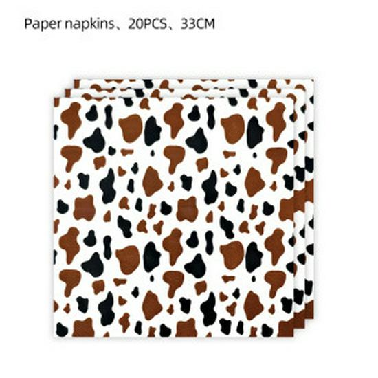 Cross-Border Spotty Cow Theme Kids' Party Supplies: Disposable Tableware, Paper Cups, and Gift Bags