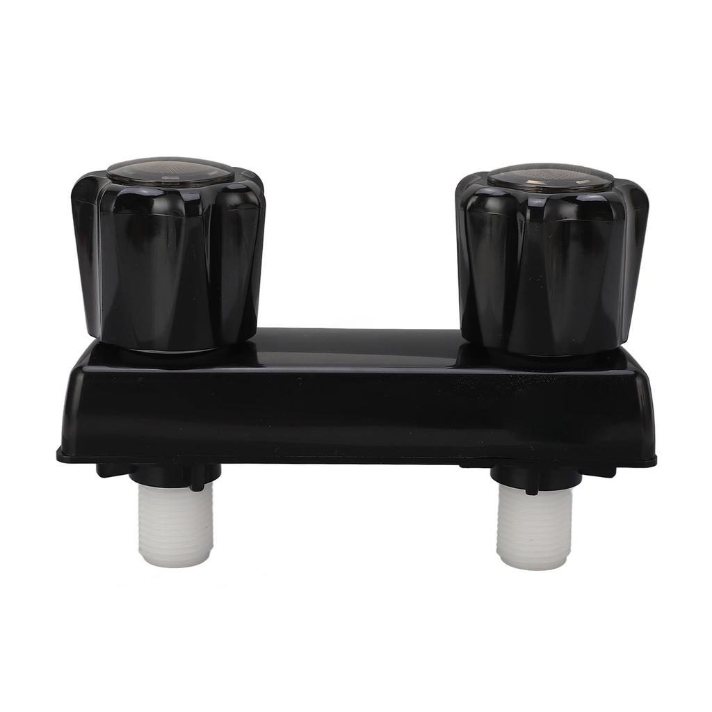 RV Shower Faucet Valve Diverter Shower Mixing Valve Control with 2 Knobs Wheel For RV Motor Home Black